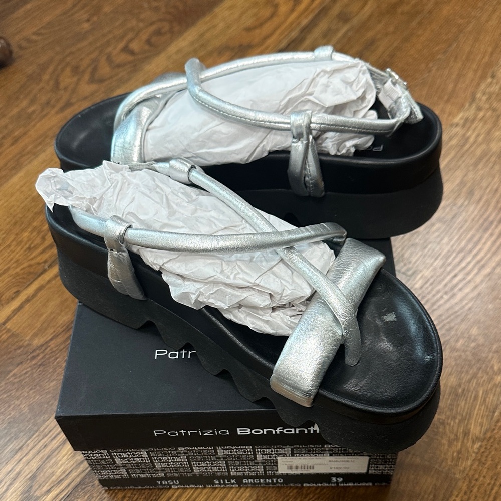 Silver Platform Sandals - image 1